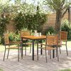 vidaXL Tuin Eetset 5 pcs Grijs 90 x 90 x 75 cm poly rattan