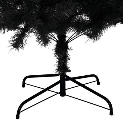 vidaXL Kunstkerstboom met standaard 210 cm PVC zwart
