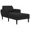 vidaXL Chaise longue Zwart Grof geweven fluweel