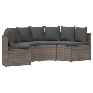 vidaXL 2-delige Loungeset met kussens poly rattan grijs