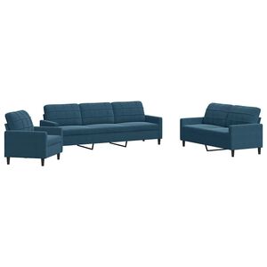 vidaXL 4-delige Loungeset met kussens fluweel blauw