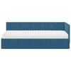 vidaXL Hoekbedframe met Matras met matras 2 pcs Blauw Fluweel
