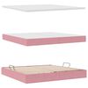 vidaXL Opslag bed met matras met hoofdeinde Roze 200 x 200 cm Fluweel