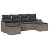 vidaXL Tuin Sofa Set 6 st Grijs poly rattan