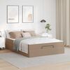 vidaXL Bedframe met matras met matras 2 pcs Tan PVC