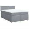 vidaXL Boxspring met matras stof lichtgrijs 140x190 cm