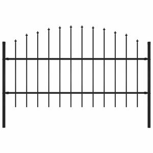 vidaXL Tuinhek Woerden met speerpunt staal 170x100 cm zwart