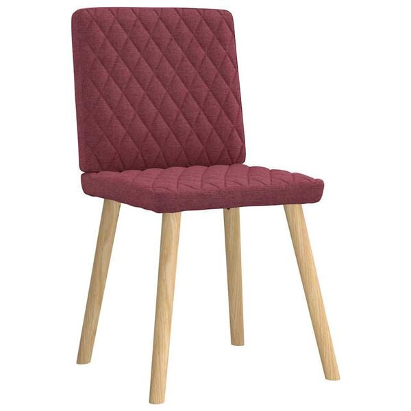 vidaXL Eetkamerstoelen 4 st stof wijnrood