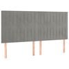 vidaXL Hoofdbord lichtgrijs 180x5x118/128 cm fluweel
