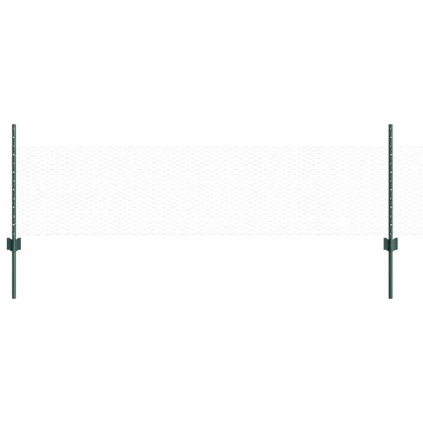 vidaXL Hek met Paal Groen 0,5 x 100 m Staal en PVC