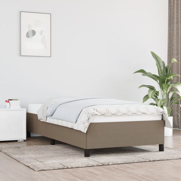 vidaXL Bedframe zonder matras 90x200 cm stof taupe