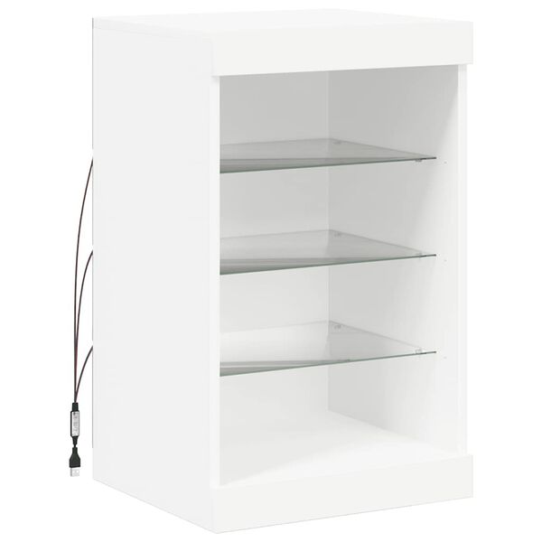 vidaXL Dressoir met LED-verlichting 41x37x67 cm wit