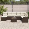 vidaXL Tuin Sofa Set met kussen met opslag 9 pcs Bruin Poly riet