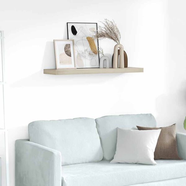 vidaXL Wandschap zwevend 90x23,5x3,8 cm MDF eikenkleurig