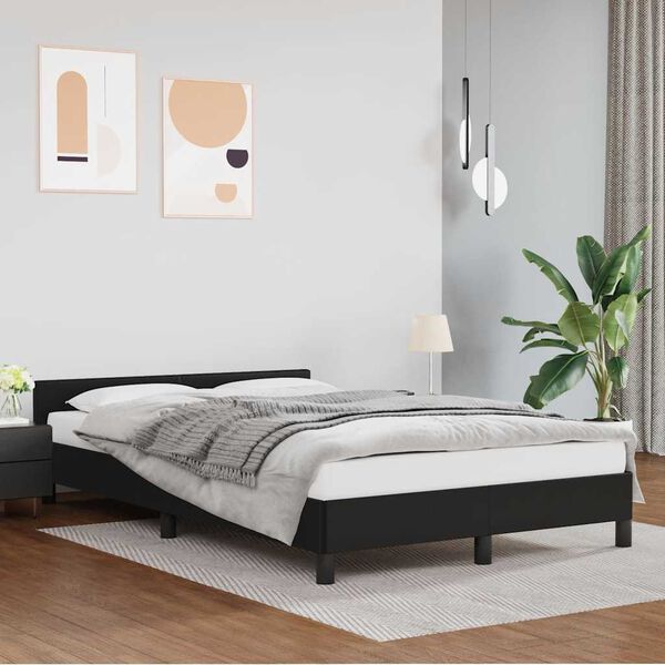 vidaXL Bedframe met hoofdeinde zonder matras 120x200 cm zwart