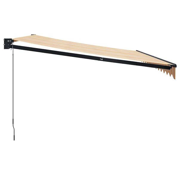 vidaXL Luifel uittrekbaar 4x3 m stof en aluminium geel en wit