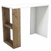 Homemania Computerbureau Nano 90x40x75 cm wit en walnootkleurig
