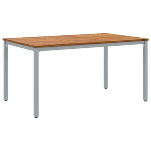 vidaXL Buiten Tafel Natuurlijk en Grijs 150 x 90 x 75 cm