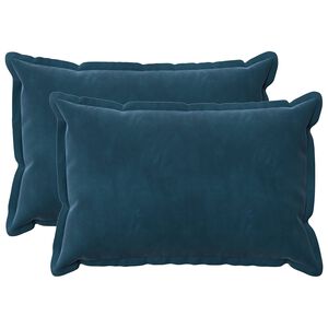 vidaXL Kussen met kussen HOUTEN 2 st Blauw fluweel