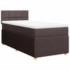 vidaXL Boxspring met matras stof donkerbruin 100x200 cm