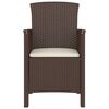 vidaXL 3-delige Loungeset met kussens PP rattan bruin