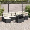 vidaXL Tuin Sofa Set met kussen 8 pcs Zwart Poly riet