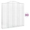 vidaXL Schanskorven 3 st gewelfd 200x30x200/220 cm ijzer