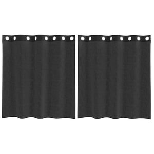 vidaXL Gordijnen voile met doorvoertules 2 st 140x140 cm zwart