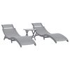 vidaXL Ligbedden 2 st met tafel massief acaciahout grijs