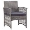 vidaXL Tuinstoelen met kussens 2 st poly rattan grijs