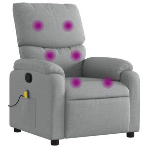 vidaXL Massagestoel met lichtgrijze stof