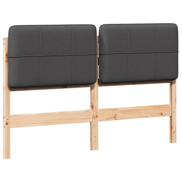vidaXL Gestoffeerd hoofdbord Bruin en Donkergrijs 140 cm