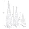 vidaXL Lichtkegelset decoratief LED 30/45/60 cm acryl koudwit