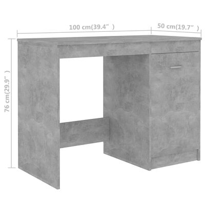 vidaXL Bureau 140x50x76 cm spaanplaat betongrijs