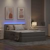 vidaXL Opbergbed met LED met matras met LED Taupe 140 x 190 cm Stof