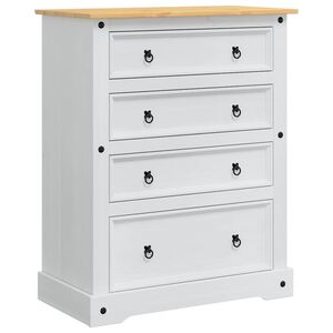 vidaXL Opbergkisten Corona Wit 92 x 48 x 114 cm Massief Vurenhout