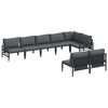 vidaXL Tuin Sofa Set met kussen Antraciet Staal