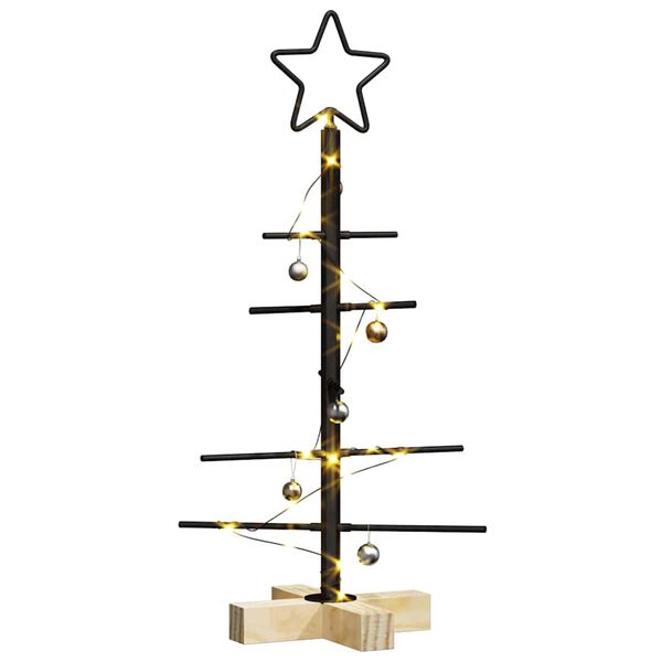 vidaXL Metalen kerstboom met standaard Zwart 60 cm Poedergecoat staal