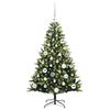 vidaXL Kunstkerstboom met scharnier 150 LEDs Groen 120 cm PVC en PE