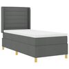 vidaXL Boxspringbed met matras met hoofdeinde Grijs 100 x 200 cm Stof