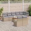 vidaXL Tuinbankenset met opslag 9 pcs Beige en Licht Grijs poly rattan