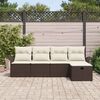 vidaXL Tuinbankenset met kussen 5 pcs Bruin en Cr&egrave;me poly rattan