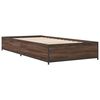 vidaXL Bedframe bewerkt hout en metaal bruin eikenkleurig 75x190 cm