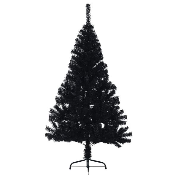 vidaXL Kunstkerstboom met standaard half 120 cm PVC zwart