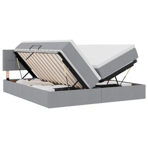 vidaXL Opslag bed met matras Lichtgrijs 200 x 200 cm Nep Leer