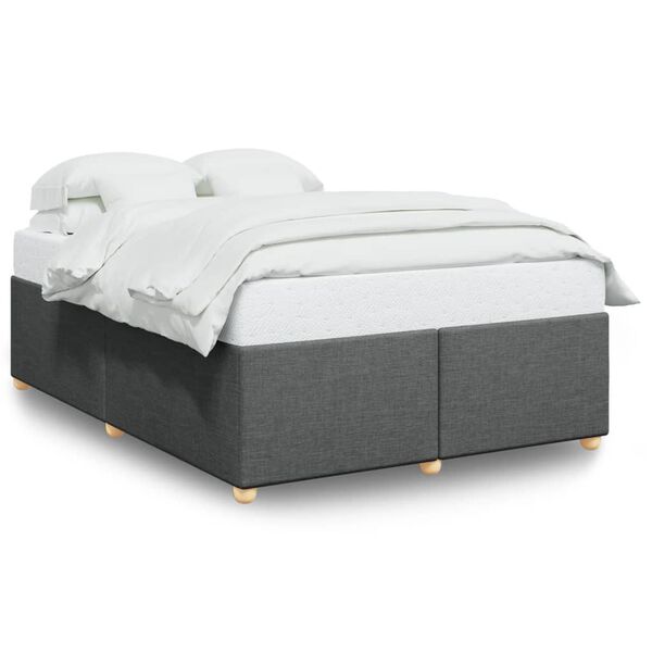 vidaXL Bedframe zonder matras stof donkergrijs 140x190 cm