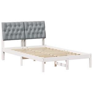 vidaXL Bedframe met Gevoerd Hoofdgedeelte Wit 120 x 190 cm