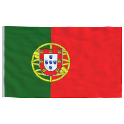 vidaXL Vlag met vlaggenmast Portugal 6,2 m aluminium