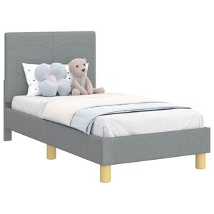vidaXL Peuterbedframe met hoofdbord Lichtgrijs 70 x 140 cm Stof