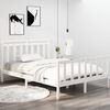 vidaXL Bedframe massief hout wit 135x190 cm